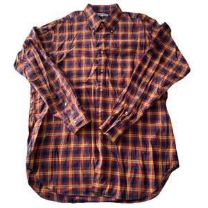 Bullock Jones Shirt Mens L Plaid Long Sleeve Button Up Made in USA Preppy Casual